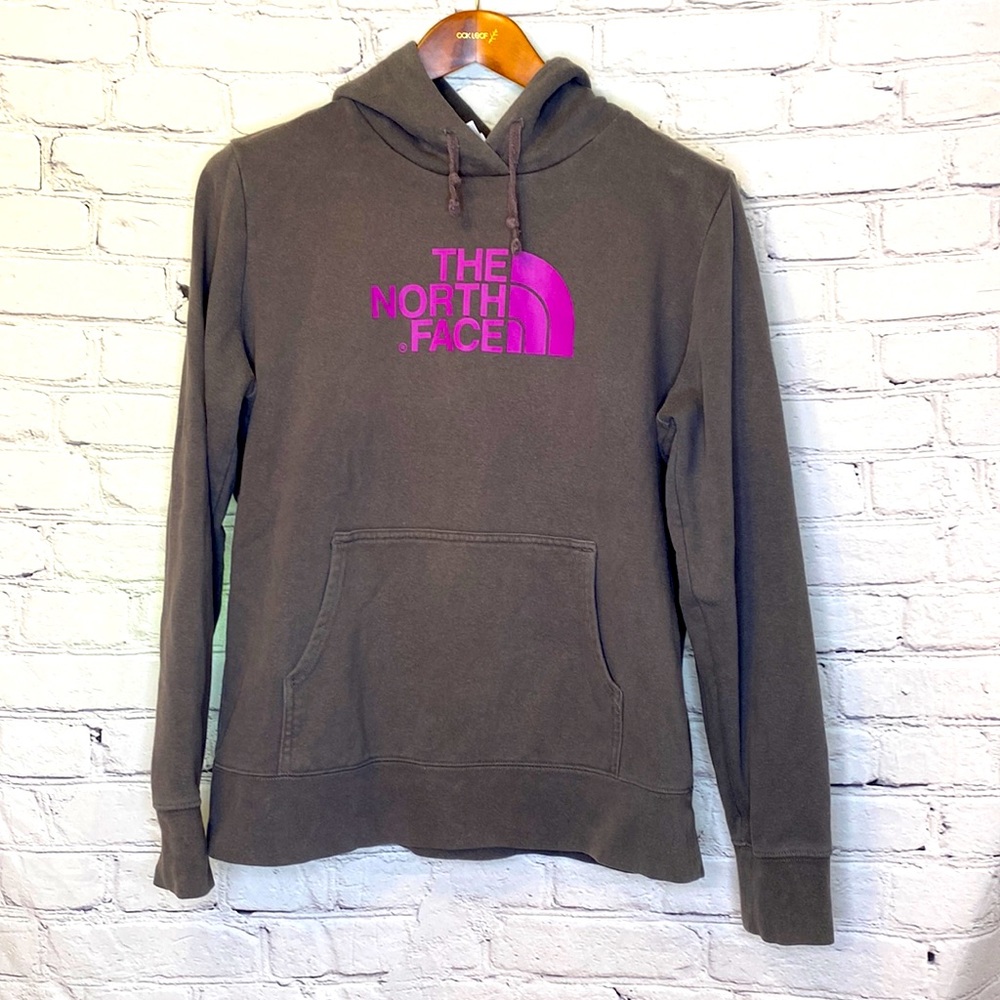 The North Face Gray Purple Hooded Sweatshirt Size Large Great Condition